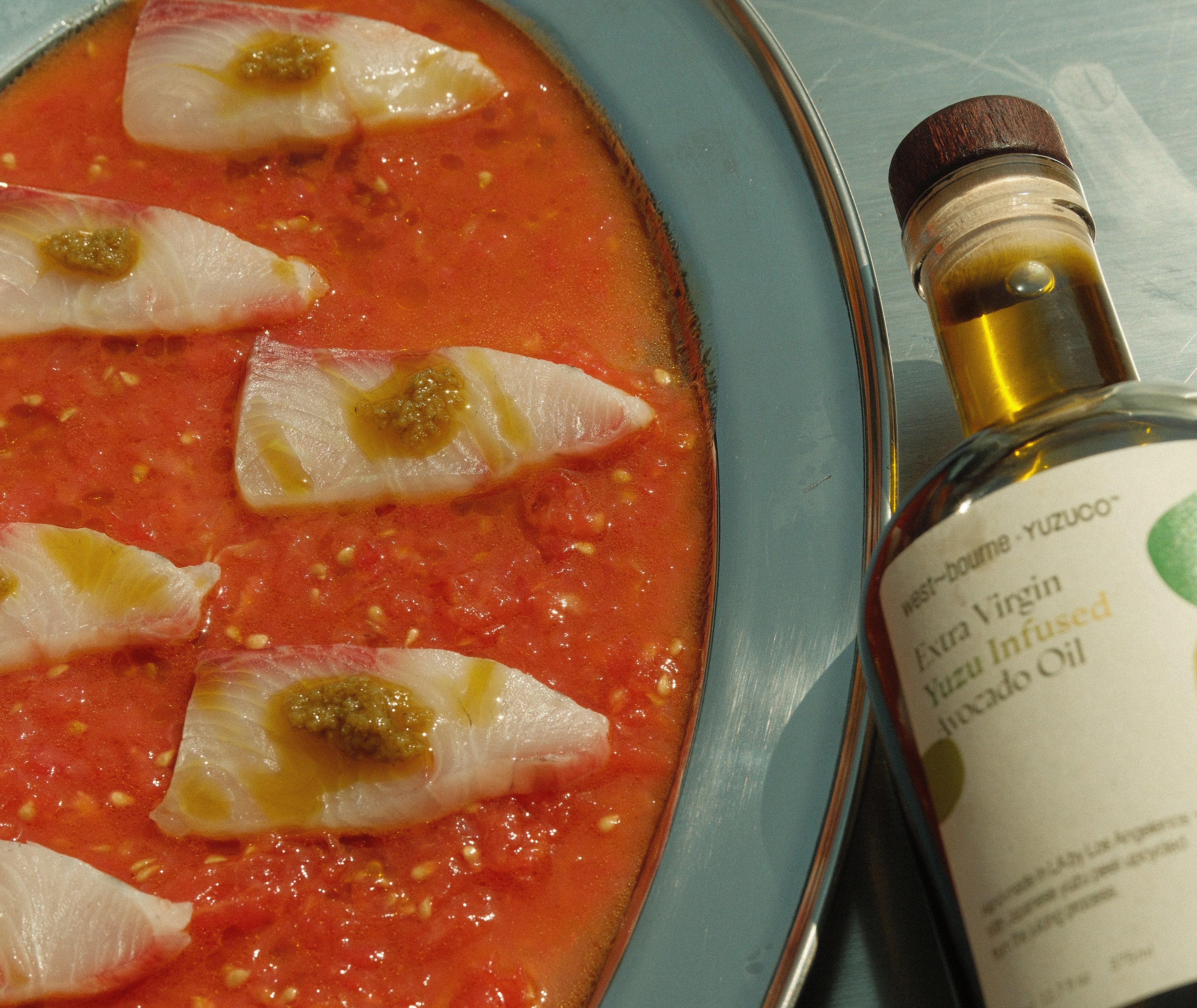 Yellowtail Sashimi with Grated Tomato and Yuzu Kosho | YUZUCO Recipes