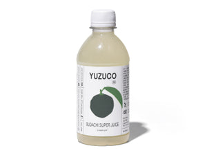 Front view of Sudachi Super Juice 13oz bottle showcasing label design and white cap on white background