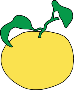 The yuzuco yuzu fruit logo icon in yellow and green